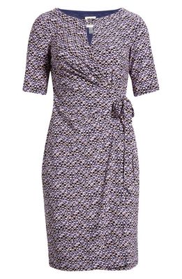 Anne Klein Maryellen Faux Wrap Knit Dress in Lilac Petal Multi