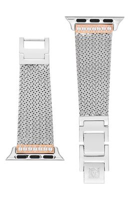 Anne Klein Mesh 12.7mm Apple Watch Watchband in Silver/Rose Gold