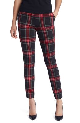 Anne Klein Plaid Slim Ankle Pants in Titan Red Combo