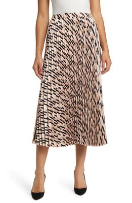 Anne Klein Pleated Pull-On Skirt in Cherry Blossom Multi