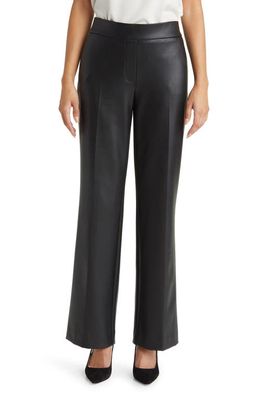 Anne Klein Pull-On Faux Leather Pants in Anne Black