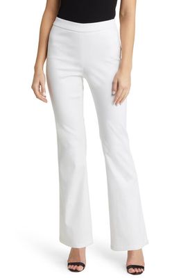 Anne Klein Pull-On High Waist Slim Flare Jeans in Soft White