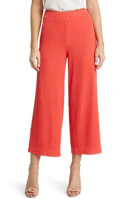 Anne Klein Pull-On Wide Leg Ankle Pants in Red Pear