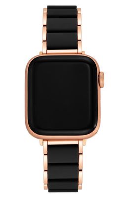 Anne Klein Silicone 20mm Apple Watch Watchband in Rosegold/black