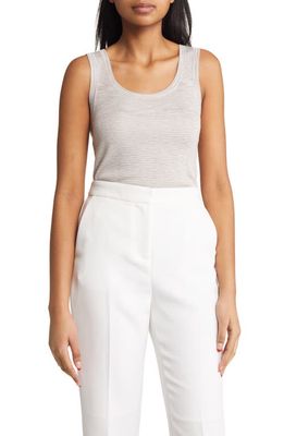 Anne Klein Space Dyed Sweater Tank in Latte/Anne White
