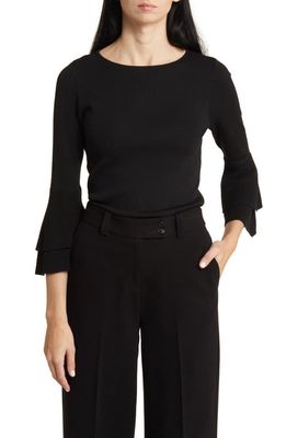 Anne Klein Tiered Flare Sleeve Sweater in Anne Black