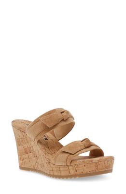 Anne Klein Wiona Wedge Sandal in Natural