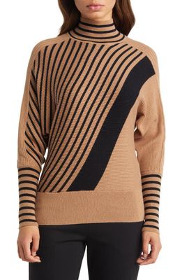 Anne Klein Women's Park Slope Cotton & Cashmere Sweater in Vicuna/Anne Black
