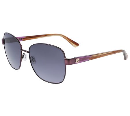 Anne Klein Women's Plum Metal Square Sunglasses