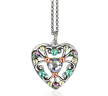 Anne Koplik Crystal Pastel Heart Necklace