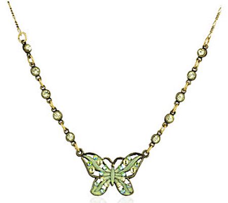 Anne Koplik Filigree Crystal Butterfly Necklace