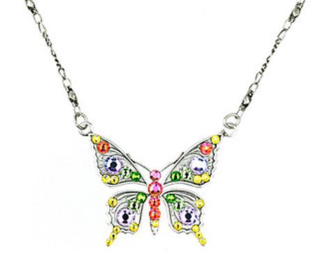 Anne Koplik Multi-Color Pastel Butterfly Neckla ce