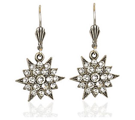 Anne Koplik Starburst Crystal Dangle Earrings