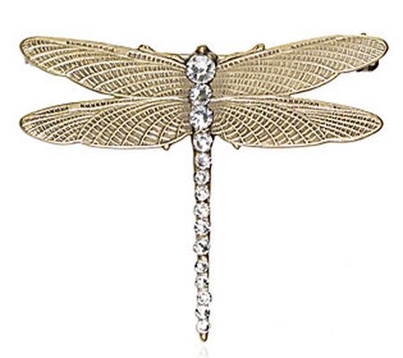 Anne Koplik Swarovski Crystal Dragonfly Pin
