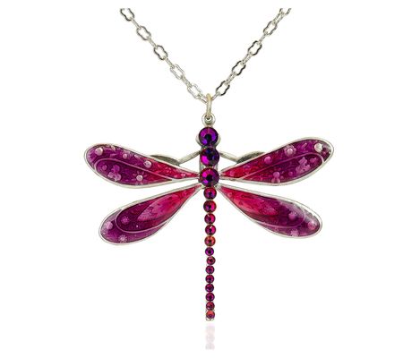 Anne Koplik Vibrant Purple Dragonfly Pendant wi th Chain