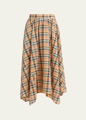 Annette Silk Cotton Midi Handkerchief Skirt