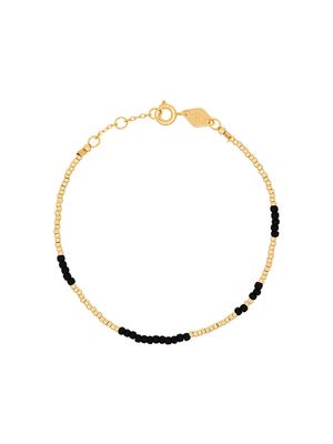 Anni Lu 18kt gold-plated Asym beaded bracelet - METALLIC BLACK