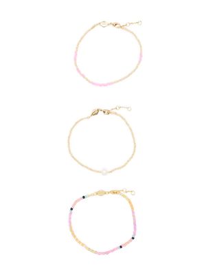 Anni Lu beaded chain-link bracelet set - Pink