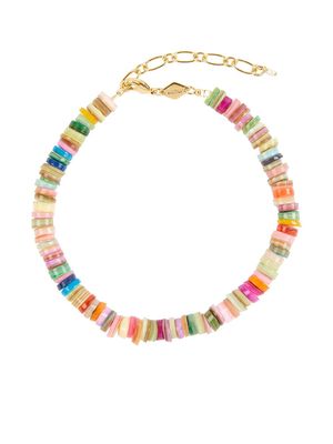 Anni Lu Holiday rainbow beaded anklet - Gold