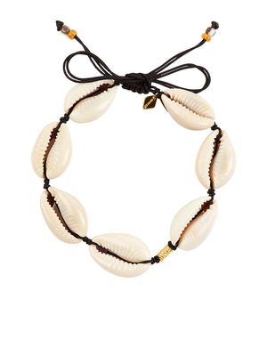 Anni Lu shell cord anklet - White
