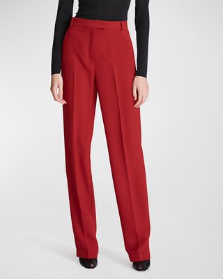 Annie Straight-Leg Stretch Crepe Trousers