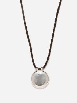 Annika Inez - Ample Small Sterling Silver & Silk Cord Necklace - Womens - Black Silver