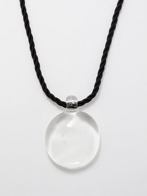 Annika Inez - Glass-pendant Silk Necklace - Womens - Clear Multi