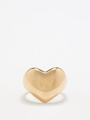 Annika Inez - Large Heart 14kt Gold-filled Ring - Womens - Yellow Gold