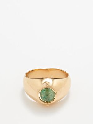 Annika Inez - Spinning Sphere Gold-plated Sterling Silver Ring - Womens - Green Gold