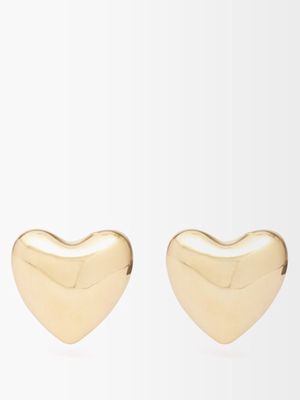 Annika Inez - Voluptuous Heart 14kt Gold-filled Earrings - Womens - Yellow Gold