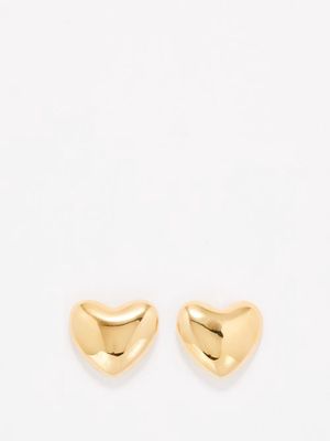 Annika Inez - Voluptuous Heart Small 14kt Gold-filled Earrings - Womens - Yellow Gold