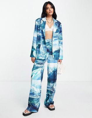 Annorlunda ocean print pants in blue - part of a set