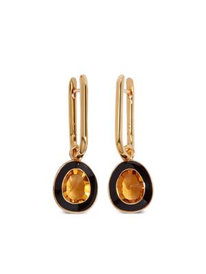 Annoushka 14kt yellow-gold Knuckle citrine hoop earrings