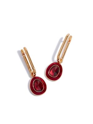 Annoushka 14kt yellow-gold Knuckle garnet hoop earrings - Red
