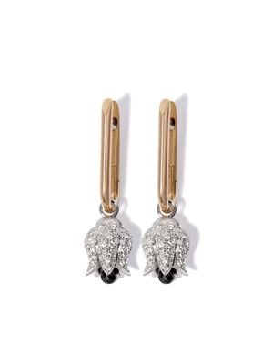 Annoushka 14kt yellow gold Tulips diamond drop earrings