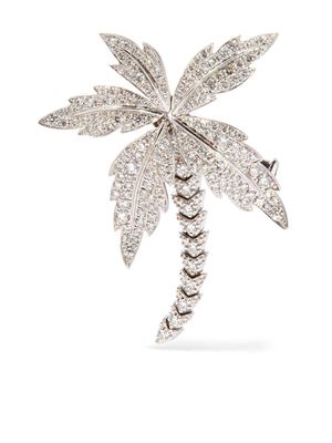 Annoushka 18kt white gold African Palm Tree diamond brooch - Silver
