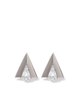 Annoushka 18kt white gold Deco diamond arrow stud earrings - B031883N