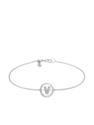 Annoushka 18kt white gold diamond Initial V bracelet - Silver