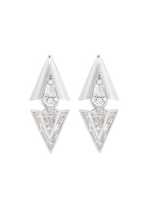 Annoushka 18kt white gold Flight diamond arrowhead earrings - Silver