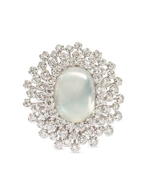 Annoushka 18kt white gold Marguerite moonstone and diamond cocktail ring - Silver