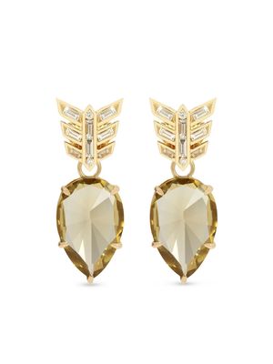 Annoushka 18kt yellow gold Chameleon diamond drop earrings