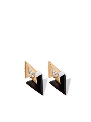 Annoushka 18kt yellow gold Deco Arrow diamond and onyx earrings - BU031922N