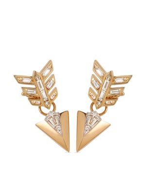 Annoushka 18kt yellow gold Deco diamond feather arrow earrings - B0031900N