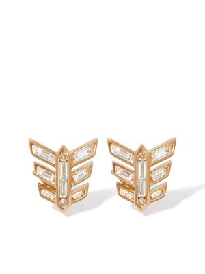 Annoushka 18kt yellow gold Deco Feather diamond stud earrings - B031780N