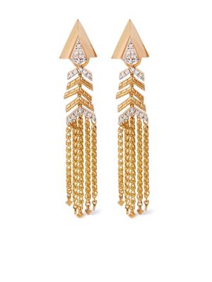 Annoushka 18kt yellow gold Deco Shimmy diamond arrow earrings - BU031891N