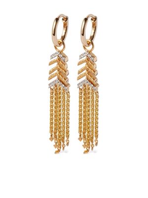 Annoushka 18kt yellow gold Deco Shimmy diamond hoop earrings - B031891N