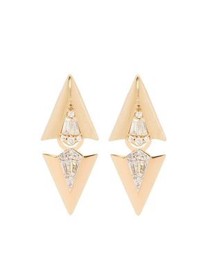Annoushka 18kt yellow gold Flight Arrowhead diamond earrings