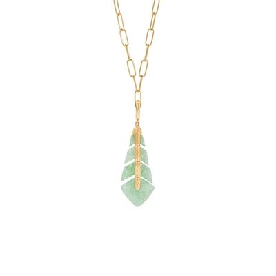 Annoushka 18kt yellow gold Flight jade necklace