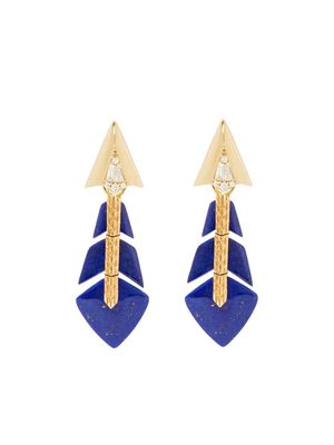 Annoushka 18kt yellow gold Flight lapis lazuli and diamond earrings