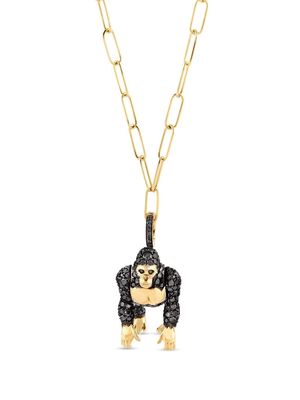 Annoushka 18kt yellow gold Mythology Gorilla diamond necklace